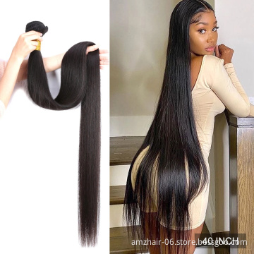 Raw Indian Virgin 40 Inch Human Hair Extension Cheap Long Straight Cuticle Aligned Human Hair Bundles Natural Hair Products